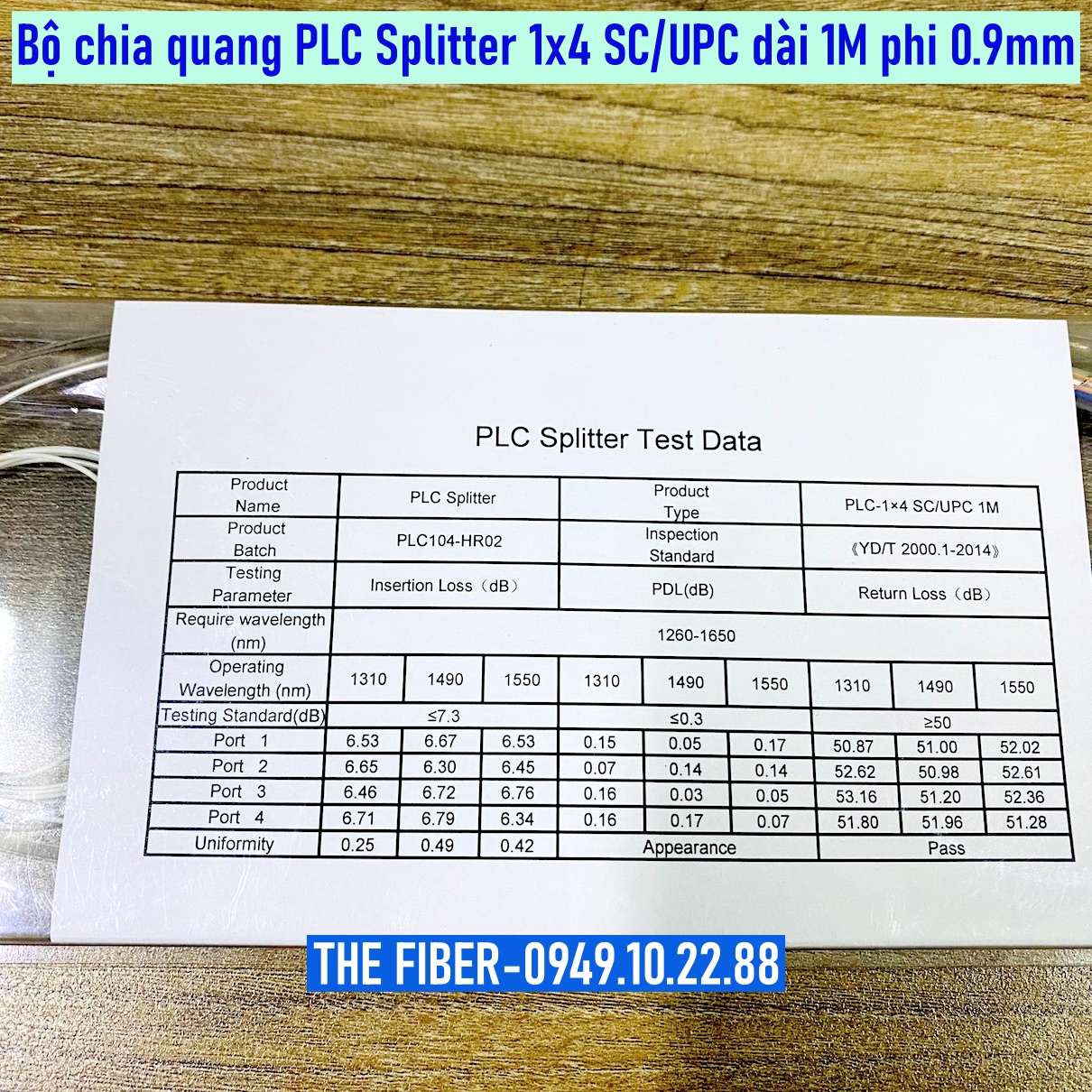 [HCM]Bộ chia quang PLC 1x4 SC-UPC phi 0.9mm dài 1M