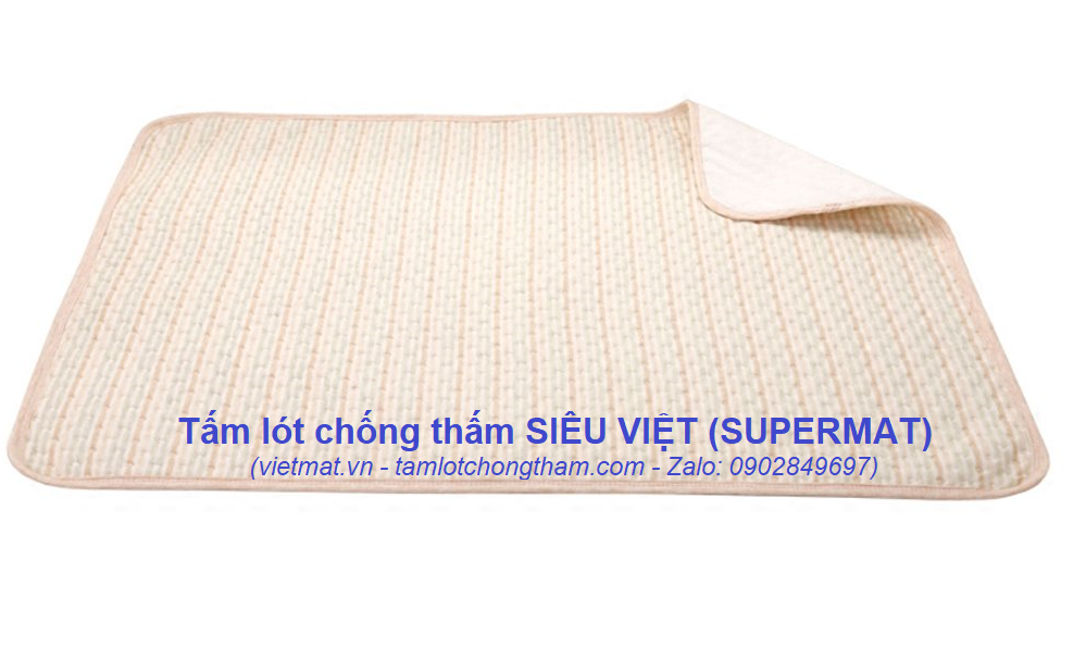 Size 70x130cm - Tấm lót chống thấm cho bé cotton 4 lớp Siêu Việt Supermat