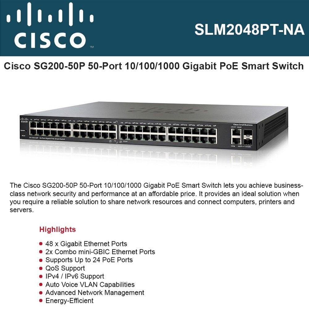 [Trả góp 0%]Cisco SG200-50 50-port Gigabit Smart Switch