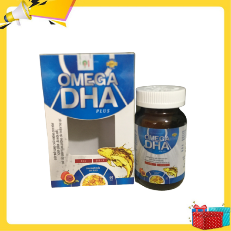 Omega DHA Pluss- giúp bổ sung chất chống oxy hóa , giúp giảm lão hóa mắt, hỗ trợ tăng cường cải thiện thị lực- chứa dầu cá và DHA- Hộp 60 viên cao cấp