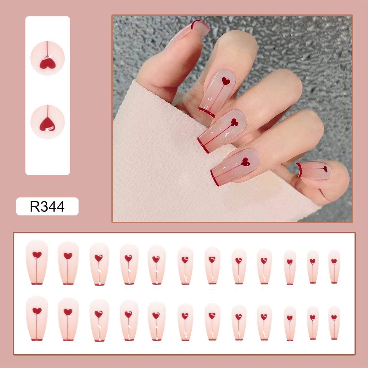 Set 24 Móng Tay Giả Thời Trang Kèm Keo dán