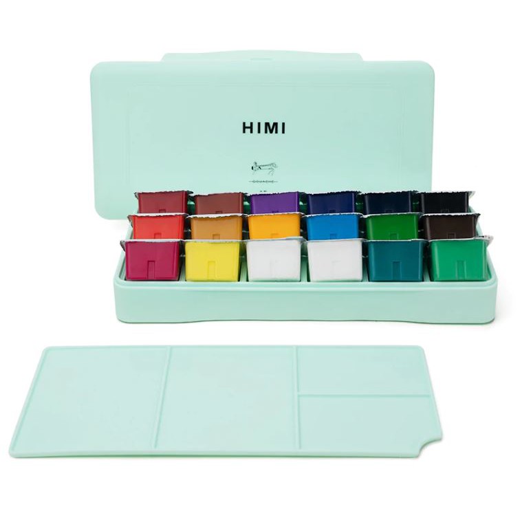 Màu Gouache HiMi dạng thạch bộ 18/24 mầu Lalunavn - B76