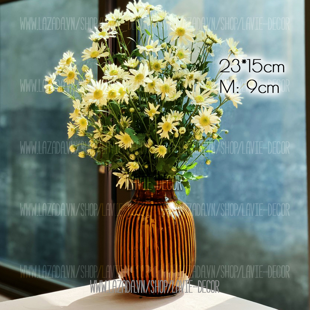 Lọ hoa gốm sứ men hỏa biến hổ phách Bát Tràng