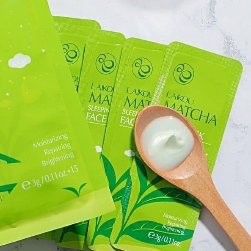 Bịch 15 Miếng Mặt Nạ Ngủ Trà Xanh Matcha Mud Mask Laikou giá rẻ