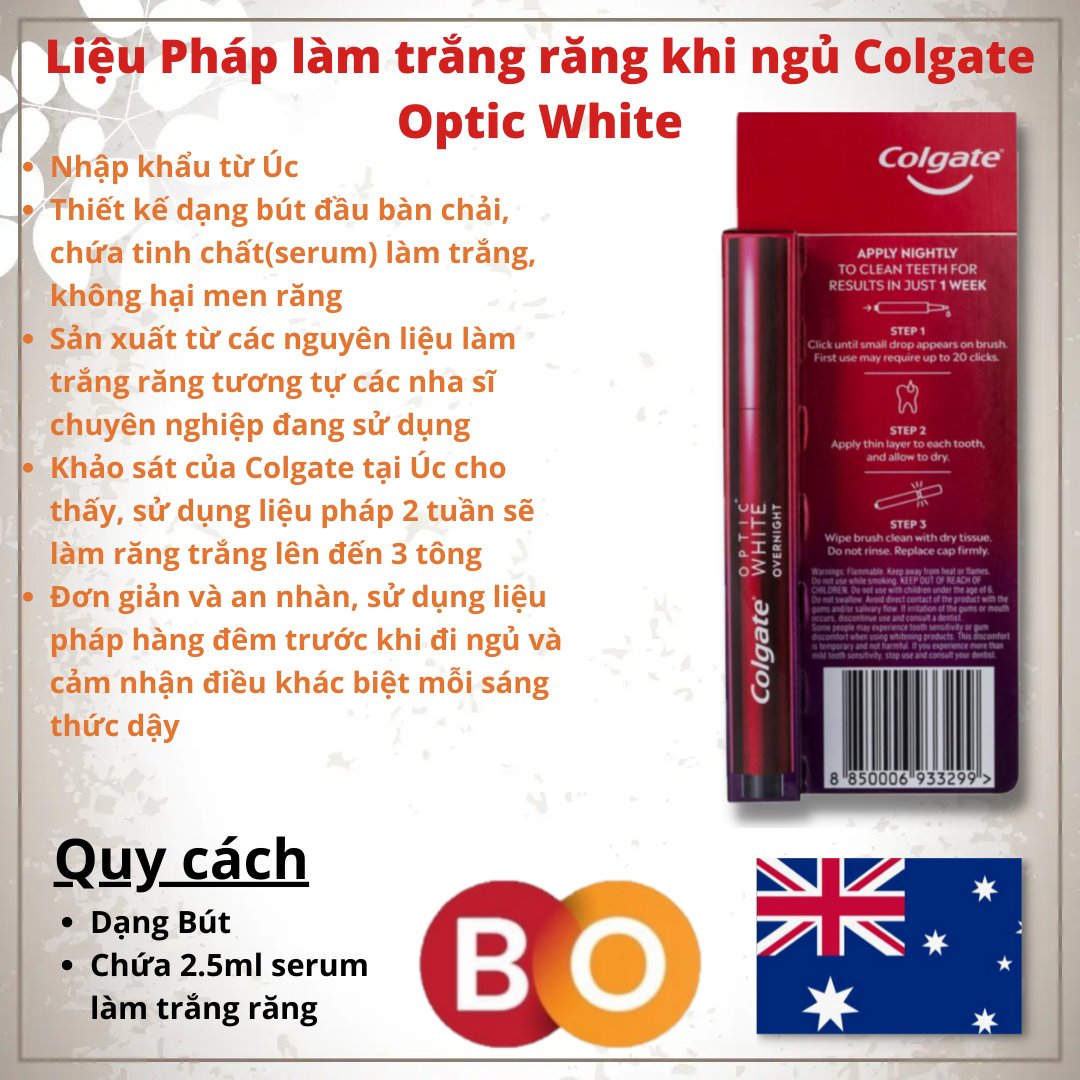 Liệu Pháp Làm Trắng Răng Khi Ngủ Colgate Optic White