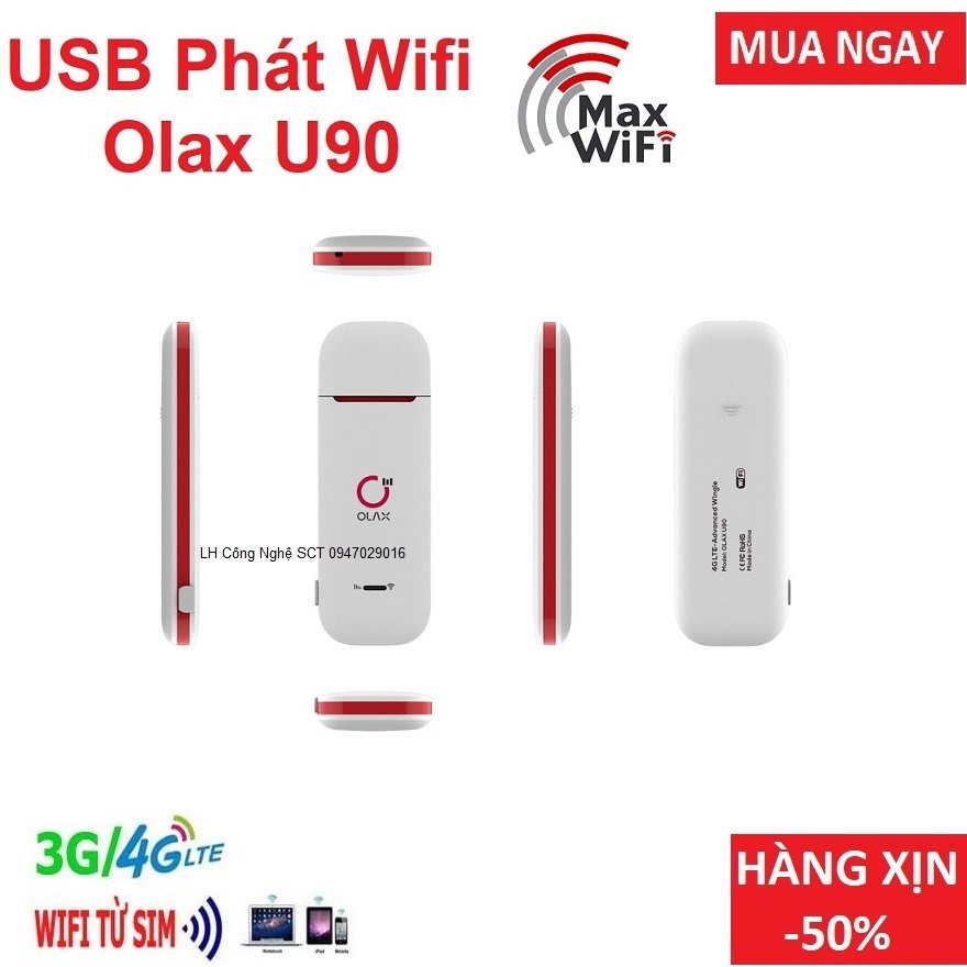 Dcom 4g zte olax u90 tốc độ 150mbps phát wifi từ sim 4g - bảo hành 1 đổi 1 từ mường thanh royal