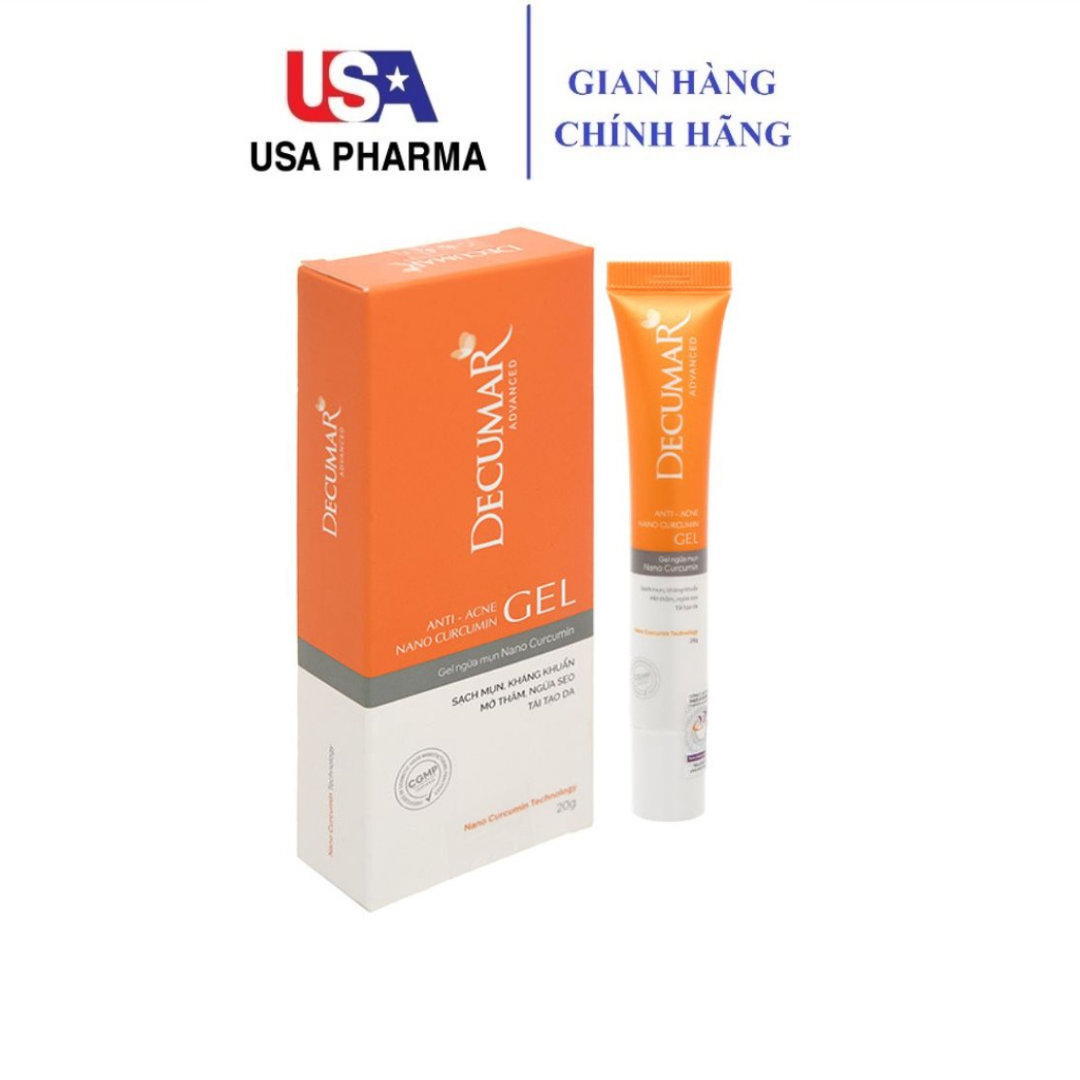 ɡel ngừa mụn, mờ thâm sẹo Nano Curcumin Decumar - Tuýp 20g