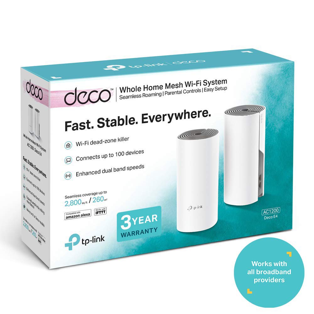 Bộ phát wifi tp-link deco e4 1,2,3-pack mesh ac1200mbps tốc độ cao. chính hãng, bh 24 tháng
