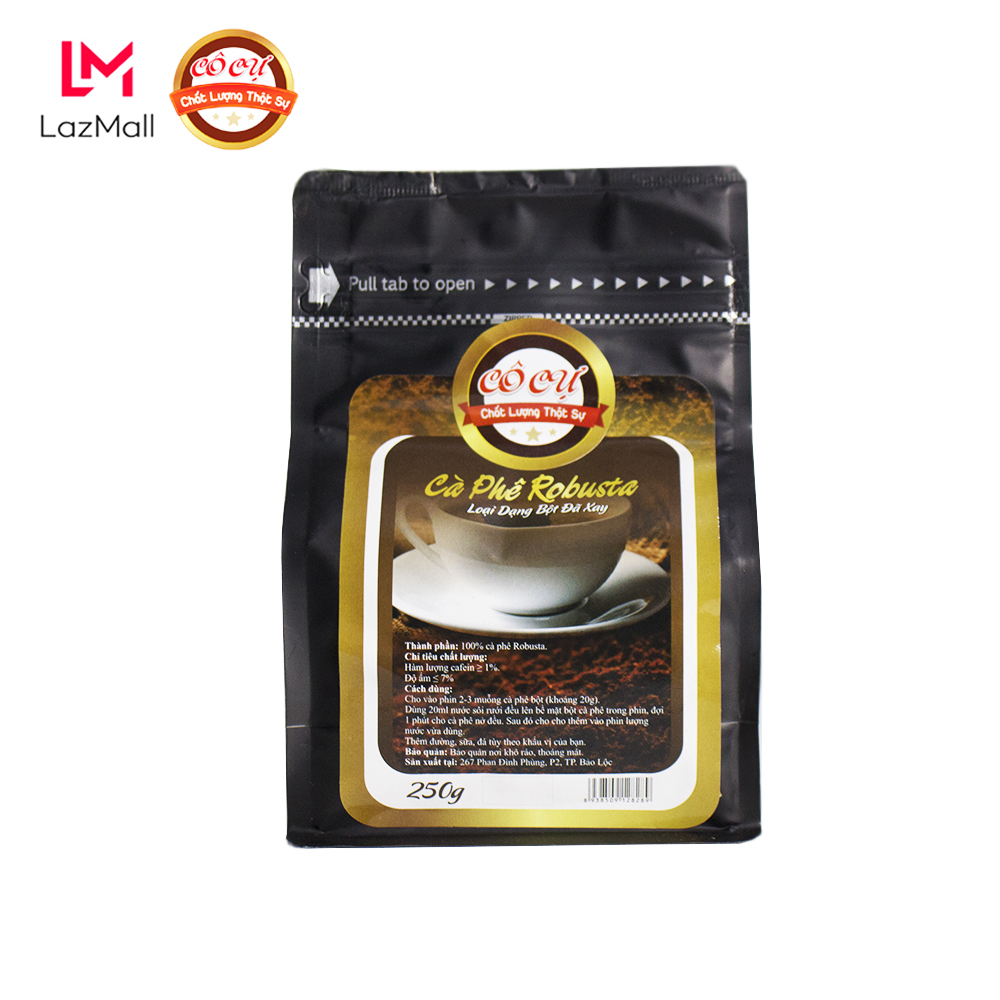 Cà phê bột Robusta nguyên chất dòng cao cấp Cô Cự 250gr