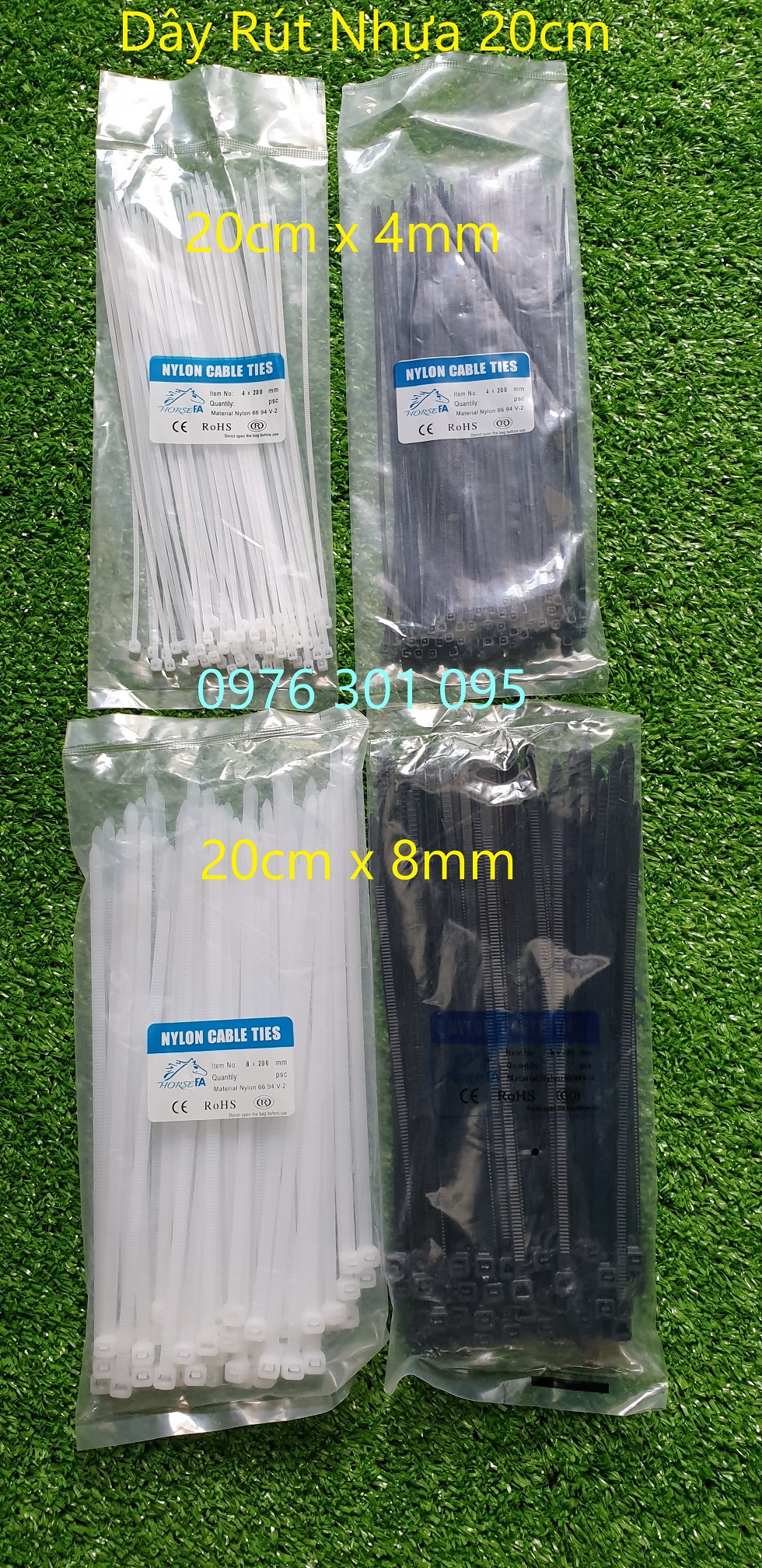 [COMBO 3 Túi ] DÂY RÚT NHỰA 2 tấc x 4 li (20cm x 4mm)
