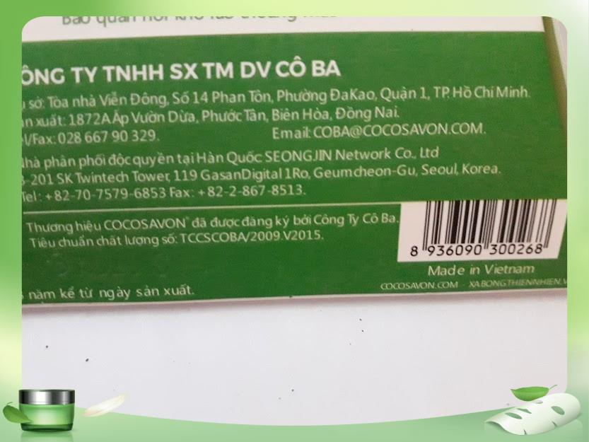 Xà bông trà xanh Cocosavon 100gr