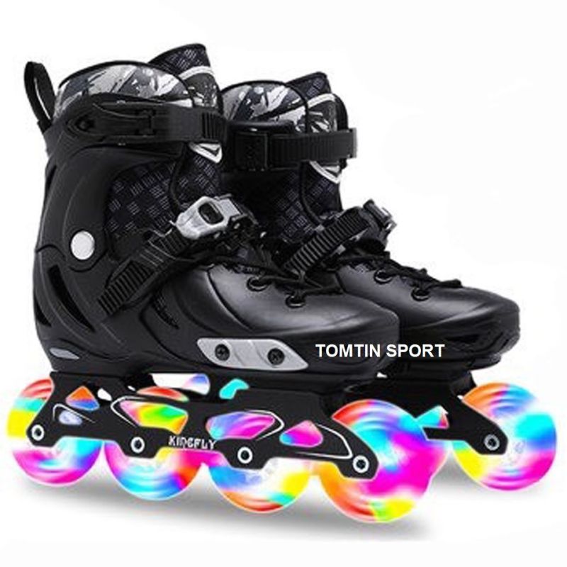 Mua Giày trượt patin trẻ em cao cấp Kingfly tặng kèm bảo hộ chân tay, 8 bánh cao su đèn led, boot tháo rời, quà tặng sinh nhật và năm mới cho bé năng động TOMTIN SPORT]