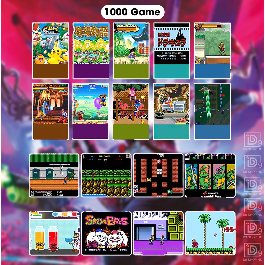 Máy chơi game cầm tay M8 plus 1000 game tặng kèm dây kết nối Tivi, Màn hình sắc nét HD, Pin 1200mAh, Bảo hành 12 tháng