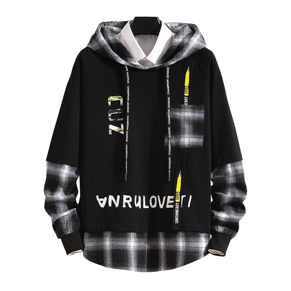 Áo Hoodies Nỉ Nam Thu Đông CUZ Phối Sọc Kẻ Caro Có Mũ Trùm Đầu Thời Trang FASHION4MENHCM AO TOP NAM 123C