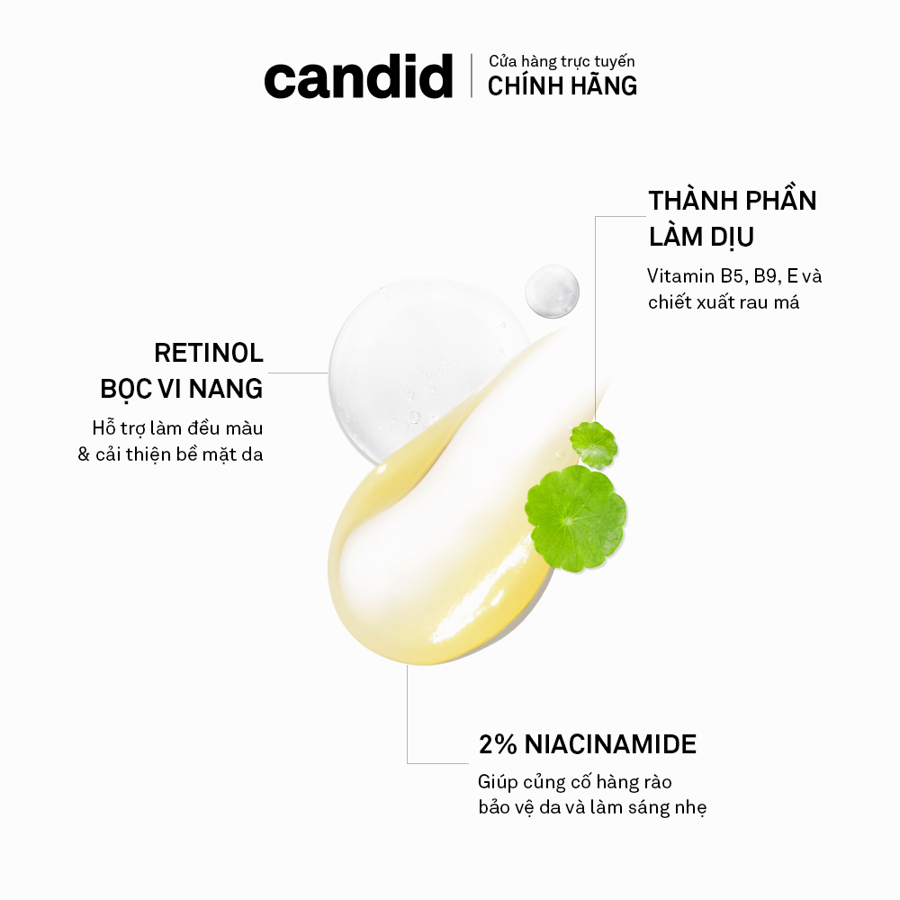Tinh chất Retinol 0.5% Hỗ Trợ Cải Thiện Nền Da CANDID 0.5% Retinol Treatment 30ml - Ảnh 4
