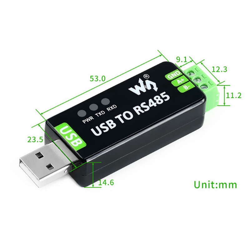 Waveshare USB to RS485 Serial Converter RS485 Communication Module 300-921600Bps Built-in ESD Protection Circuit