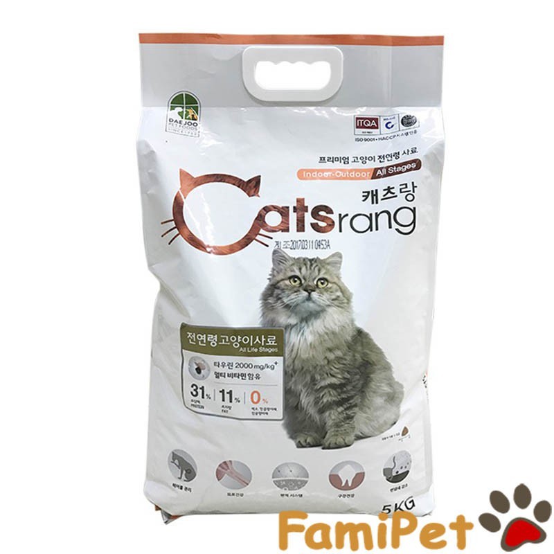 Thức ăn hạt cho mèo catsrang túi 5kg