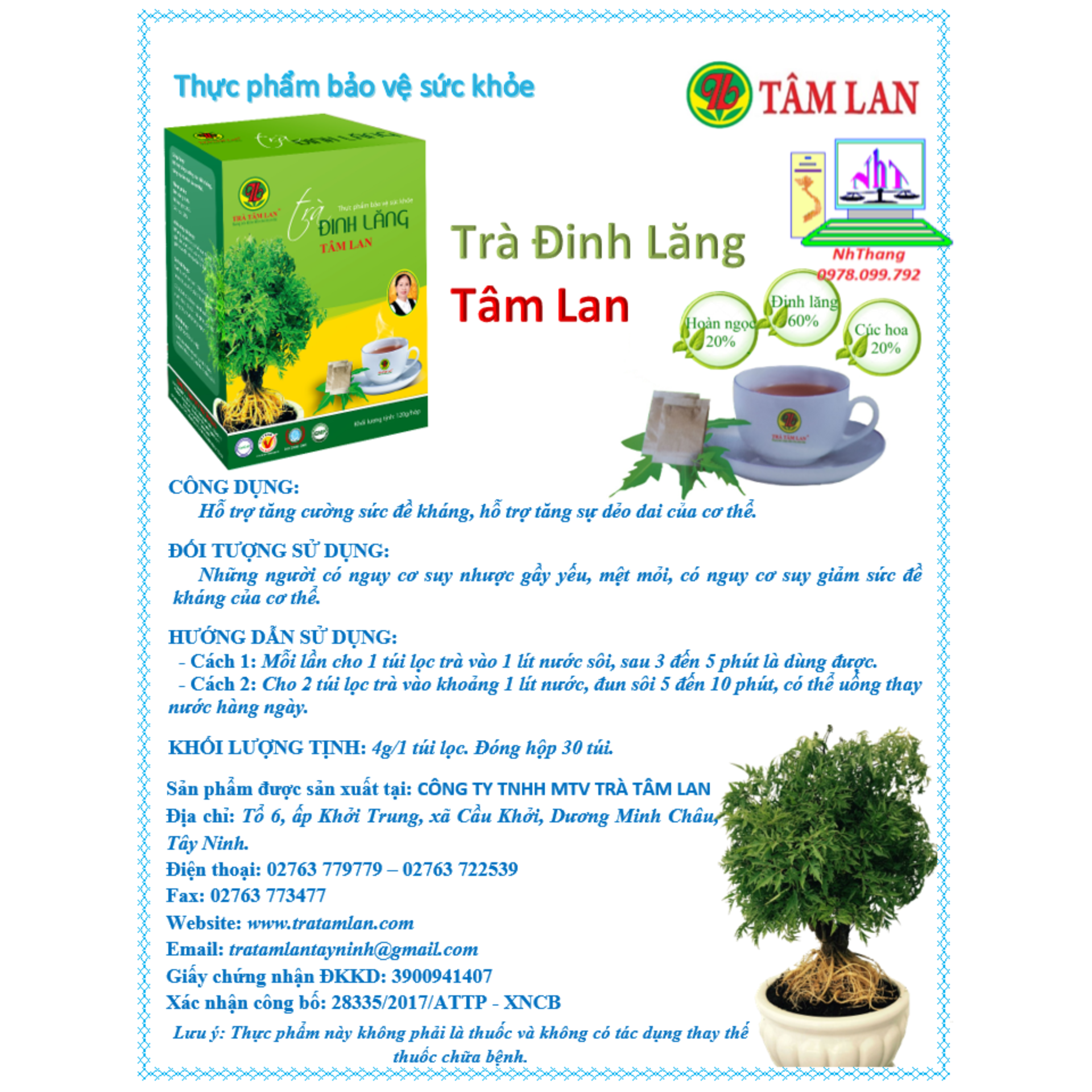 Trà Đinh Lăng Tâm Lan