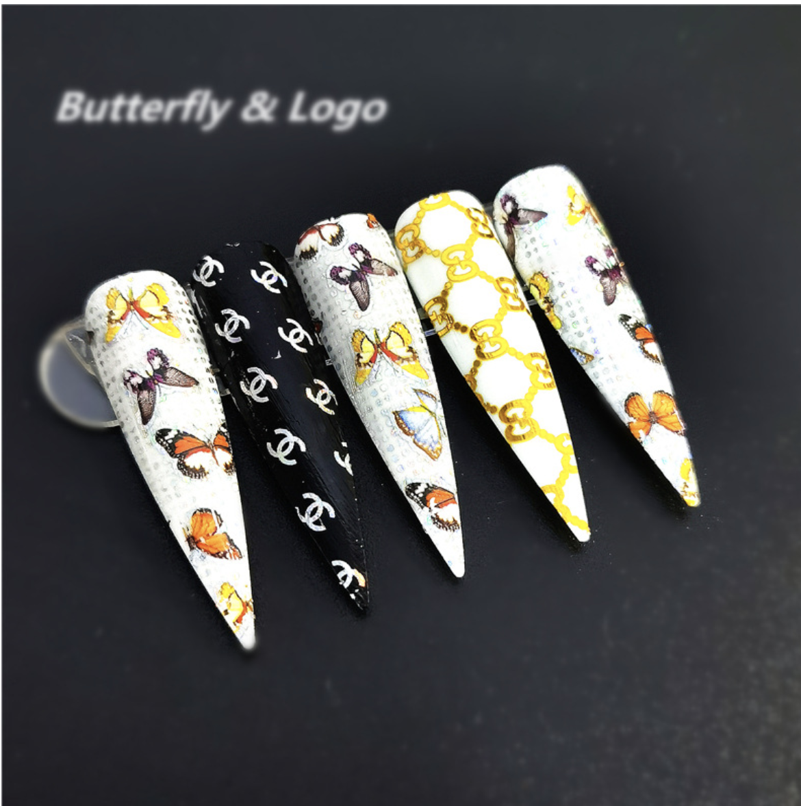 Foil Logo Thương Hiệu Trang Trí Móng Hộp 10 Ô