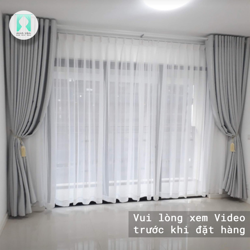 Rèm cửa sổ Minh Tâm cản nắng - Mẫu 2019 - Màu ghi bạc
