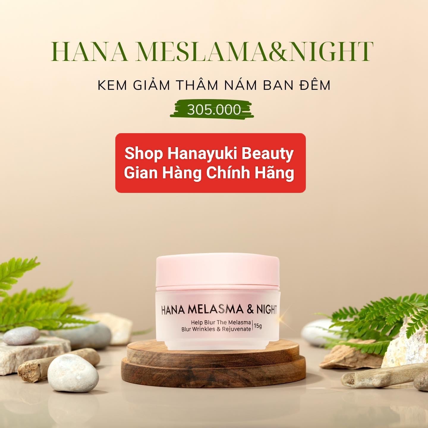 Kem nám ban đêm hanayuki mini 15g- hana melasma & night mini