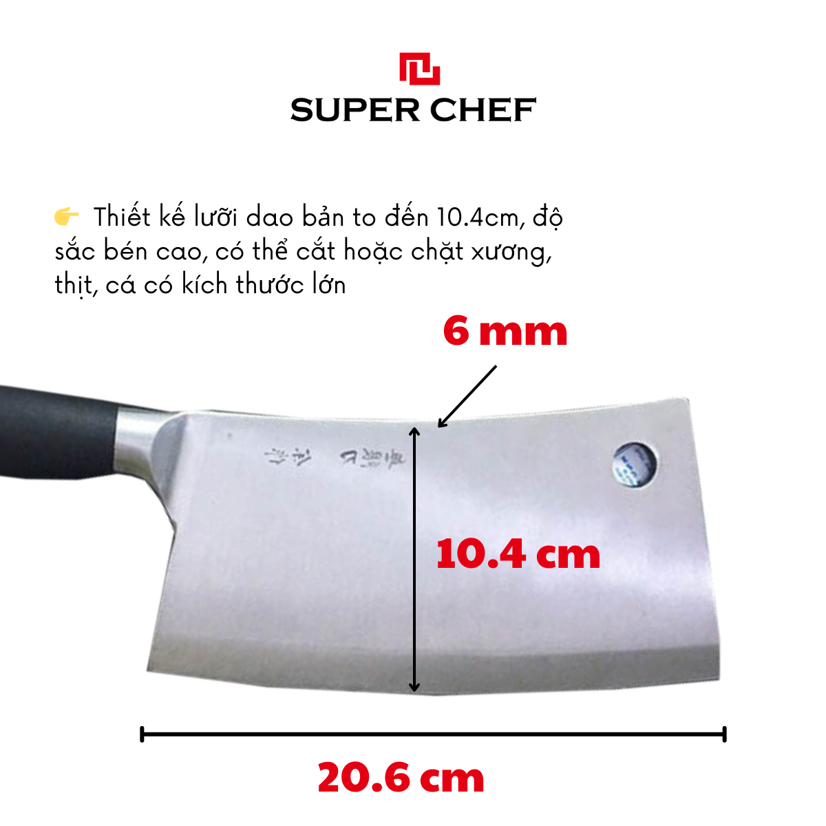 Dao Chặt Xương Lớn Super Chef Siêu Bền, Chắc Chắn DAO_S