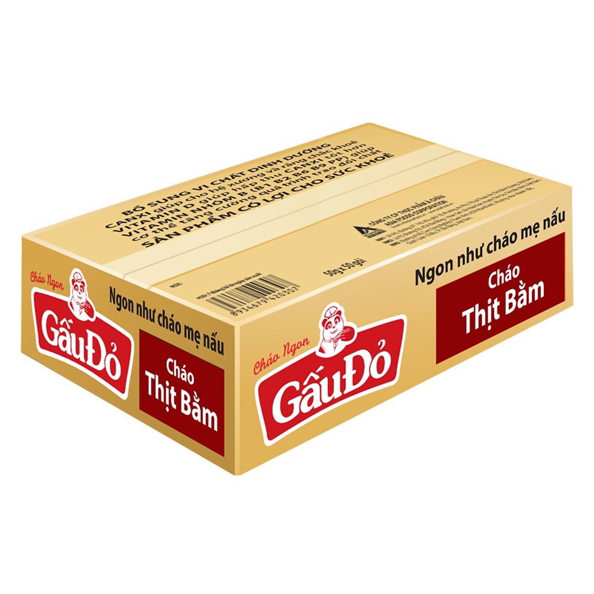 Cháo gấu đỏ thịt bằm thùng 50 gói x 50gr