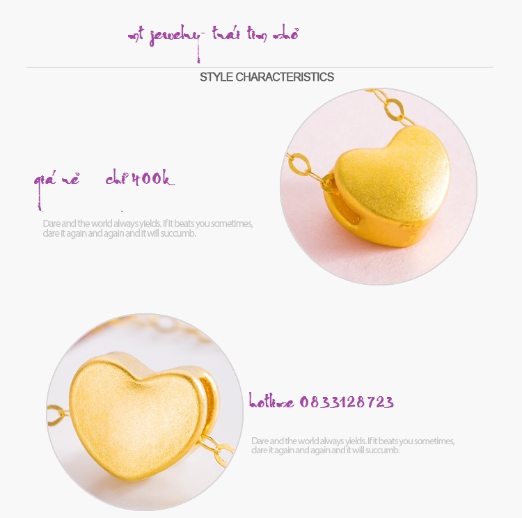 Charm mặt dây trái tim mini