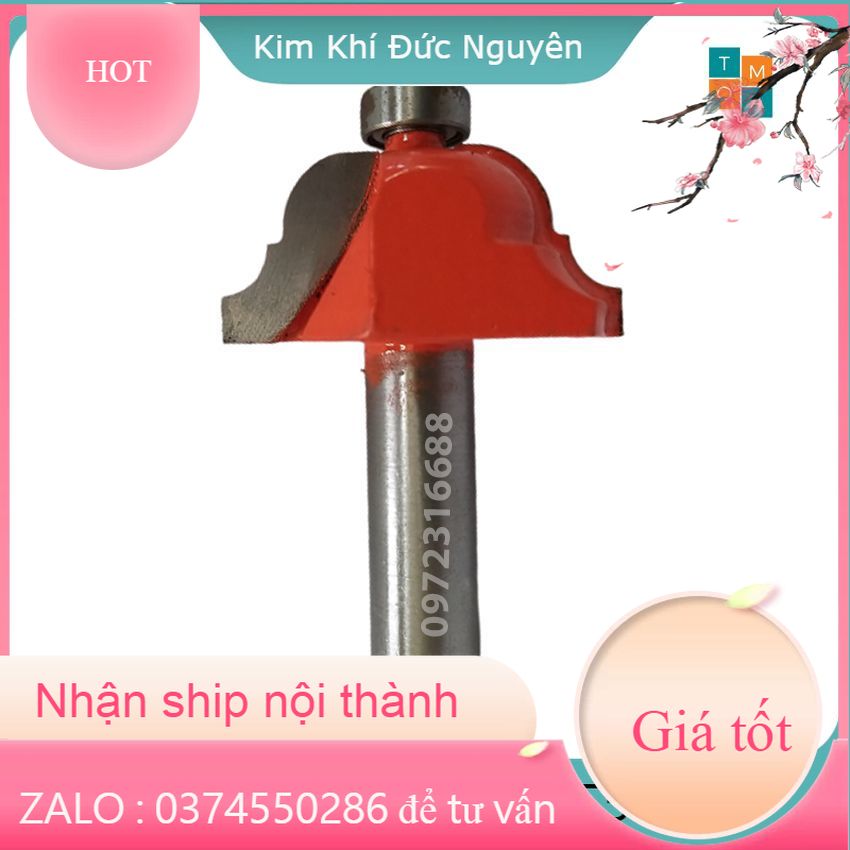 Mũi soi gỗ - mũi phay gỗ đánh chỉ nổi tròn bi cong không gờ 30mm cốt 12.7mm - hàng việt nam chất lượng cao