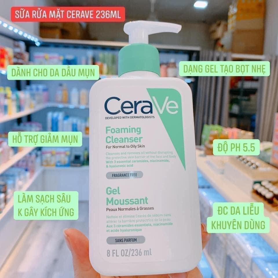 Sữa rửa mặt Cerave nội địa Pháp 236ml