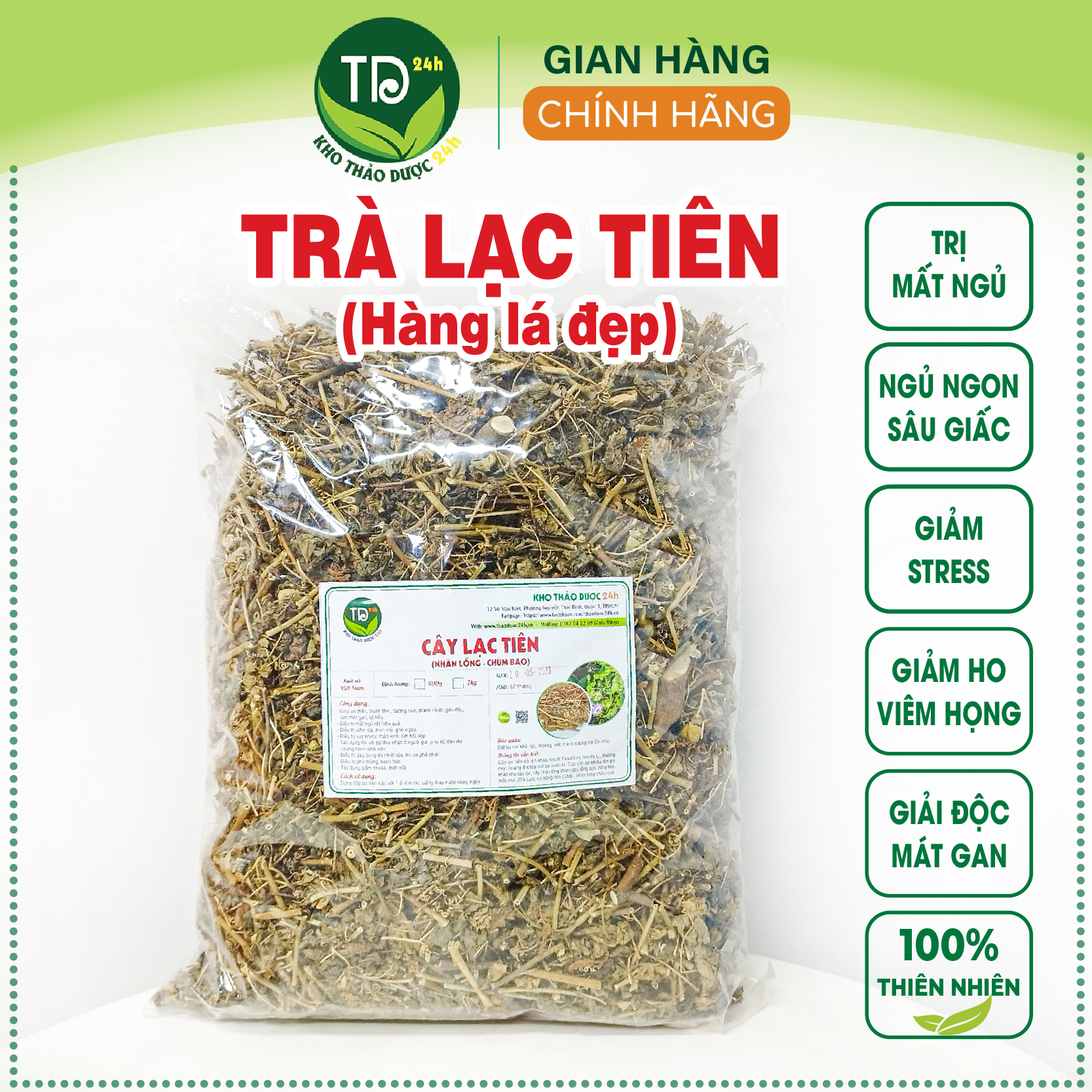 [1 kg] Cây lạc tiên sấy khô, hàng lá loại 1, giúp thanh nhiệt, an thần, ngủ ngon, ngừa mất ngủ, hỗ trợ giảm viêm, sưng da ,giảm căng thẳng, 100% thiên nhiên | Kho thảo dược 24h