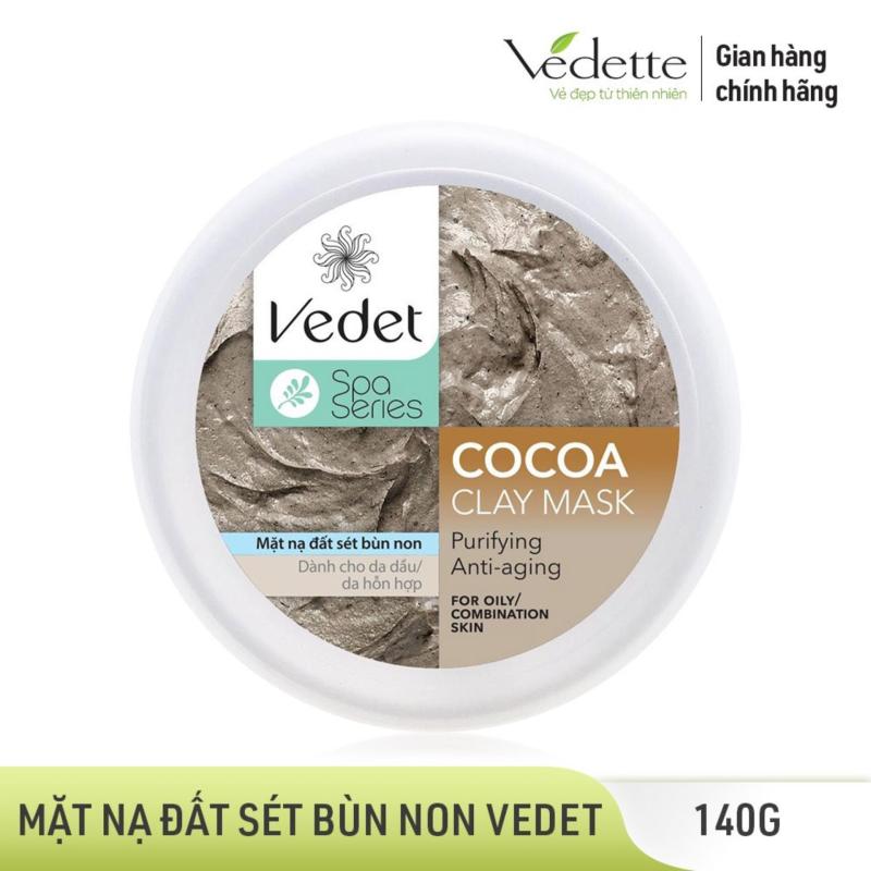 Mặt nạ đất sét bùn non Vedet Spa Series Clay Mask Cocoa hũ 140g nhập khẩu