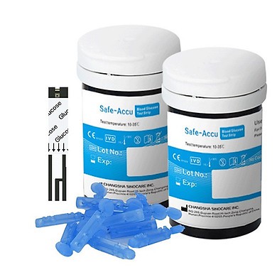 Que thử đường huyết Safe Accu Sinocare 50 que