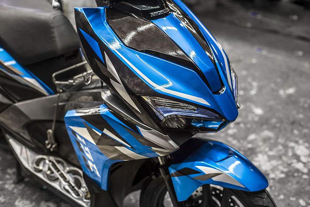 Tem trùm xe máy airblade Broken Mirror xanh đen - Độ tem xe máy airblade thiết kế theo yêu cầu - Chế tem trùm xe máy airblade rẻ đẹp