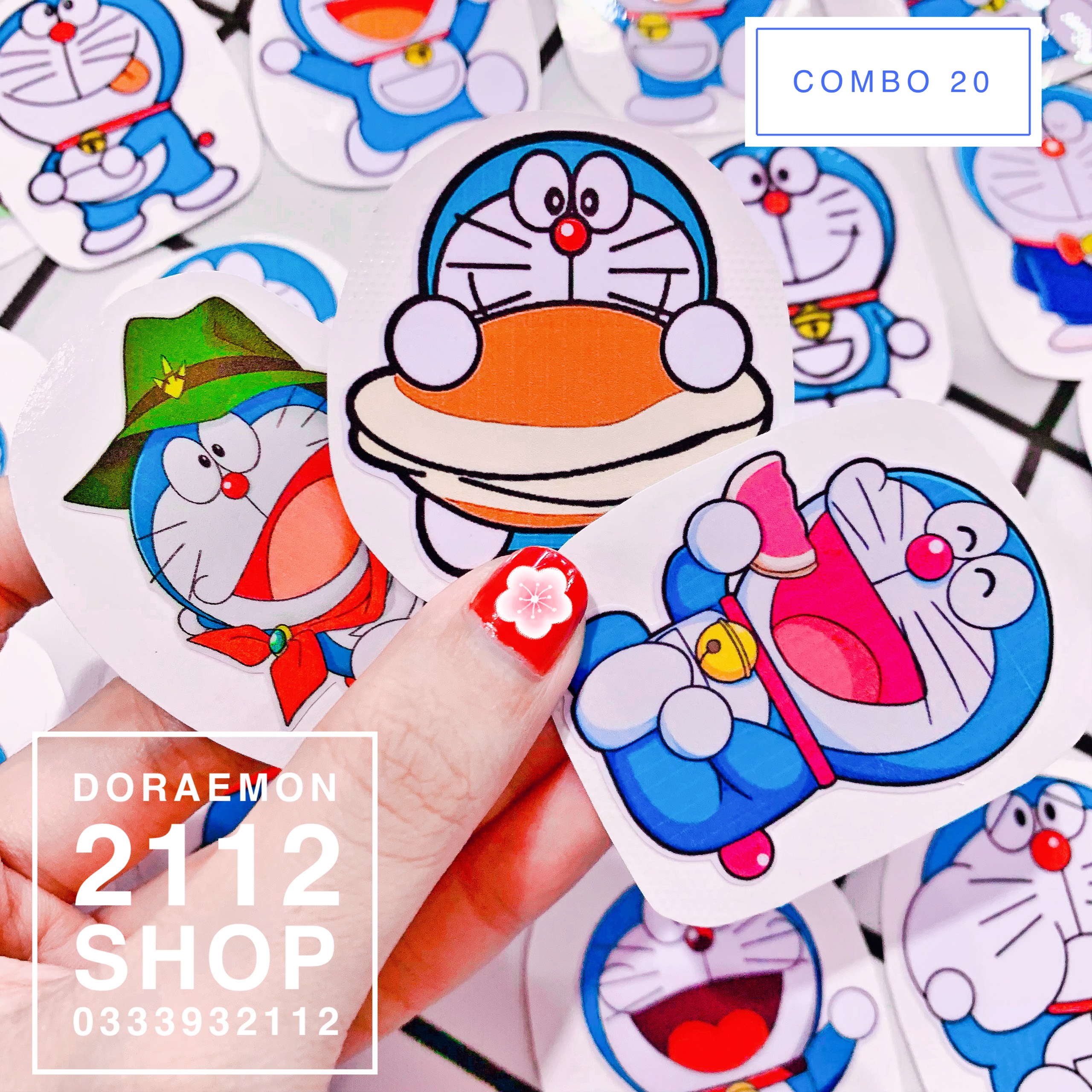 01 miếng Tem dán, Sticker, hình dán DORAEMON 5,5cm