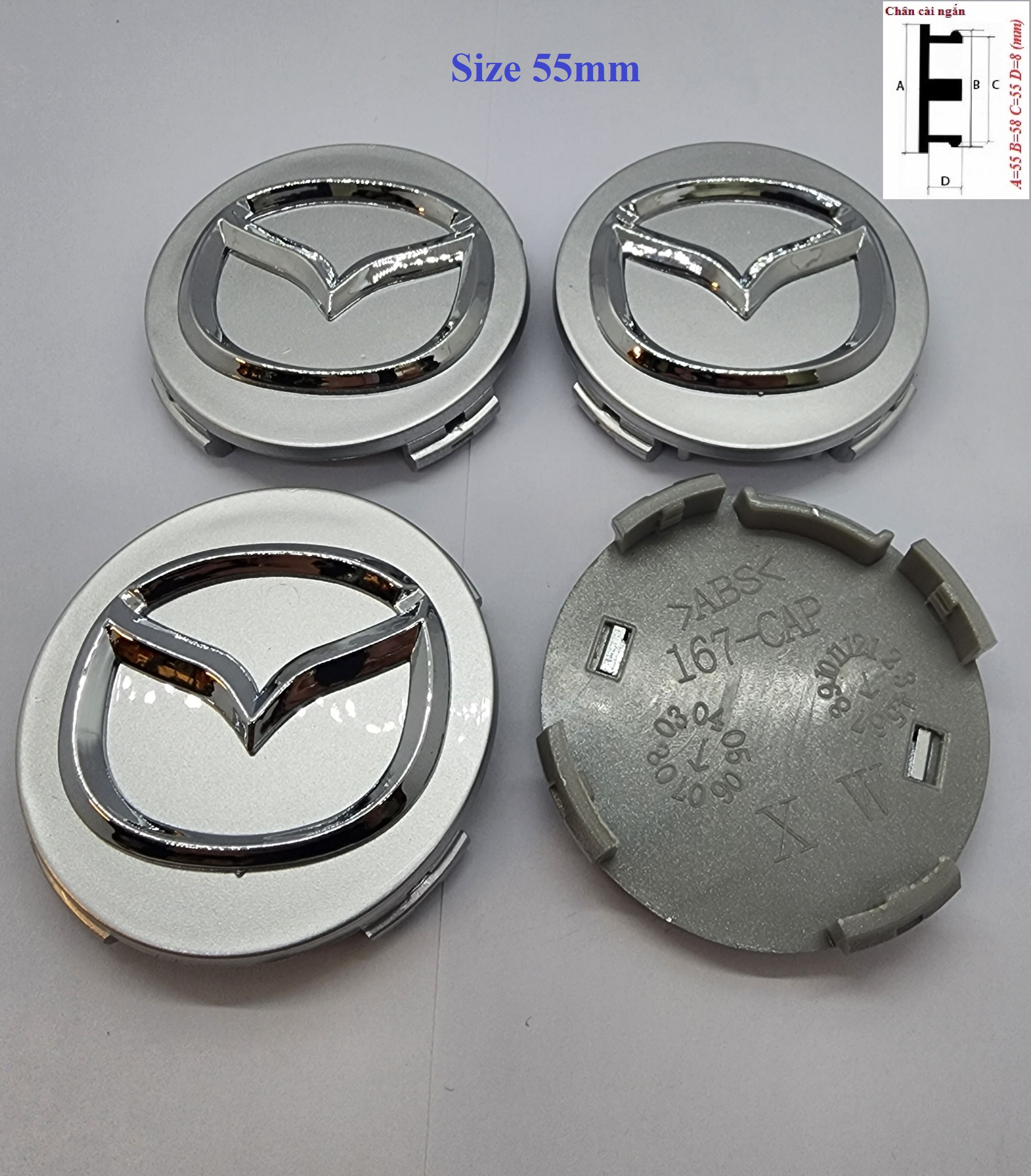 Nắp chụp mâm MAZDA (Chụp Lazang) Size 57mm