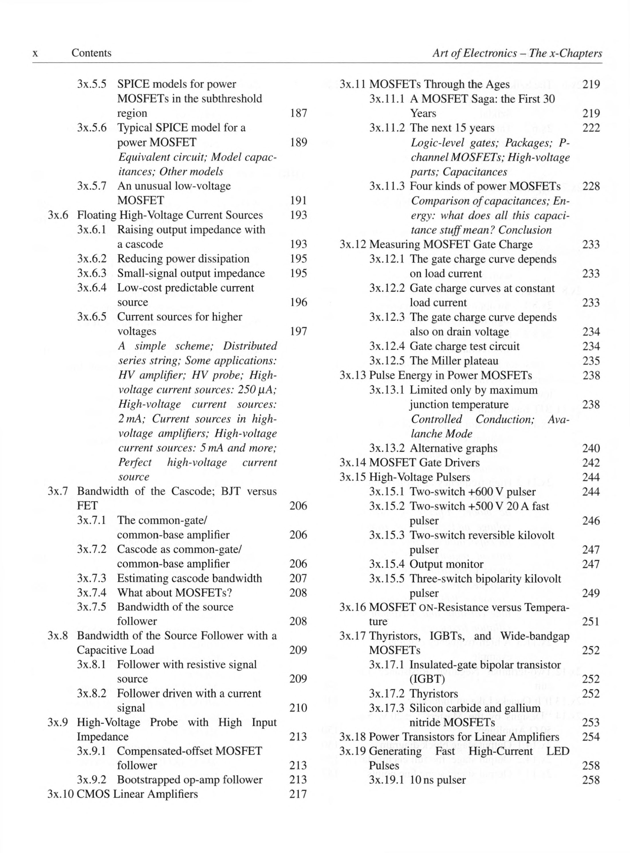 The Art of Electronics The x Chapters