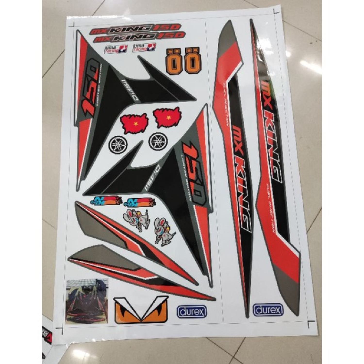 Tem Rời Exciter 150 Mx King Xám Xi Măng