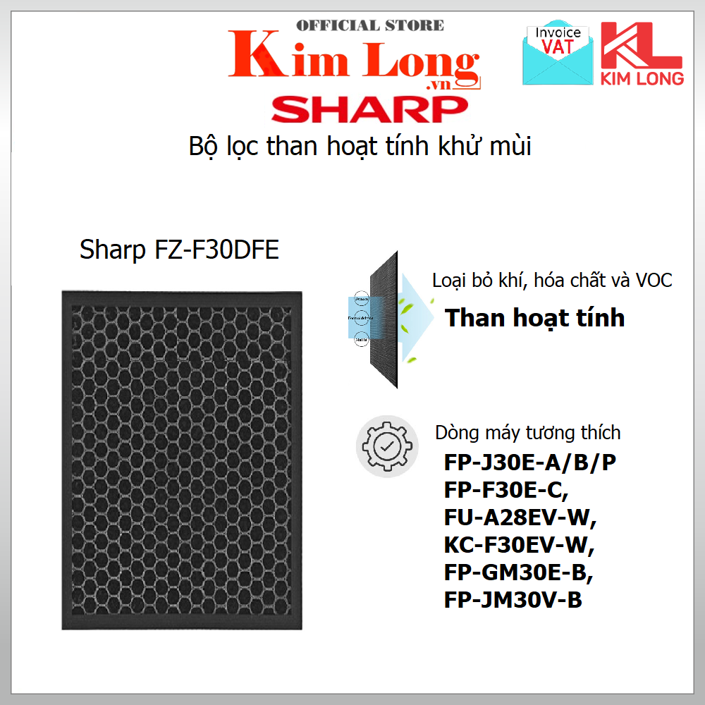 Sharp activated carbon filter for fp-j30e-a/B/P, fp-jm30v-b, kc-f30ev-w I fz-f30dfe-Original