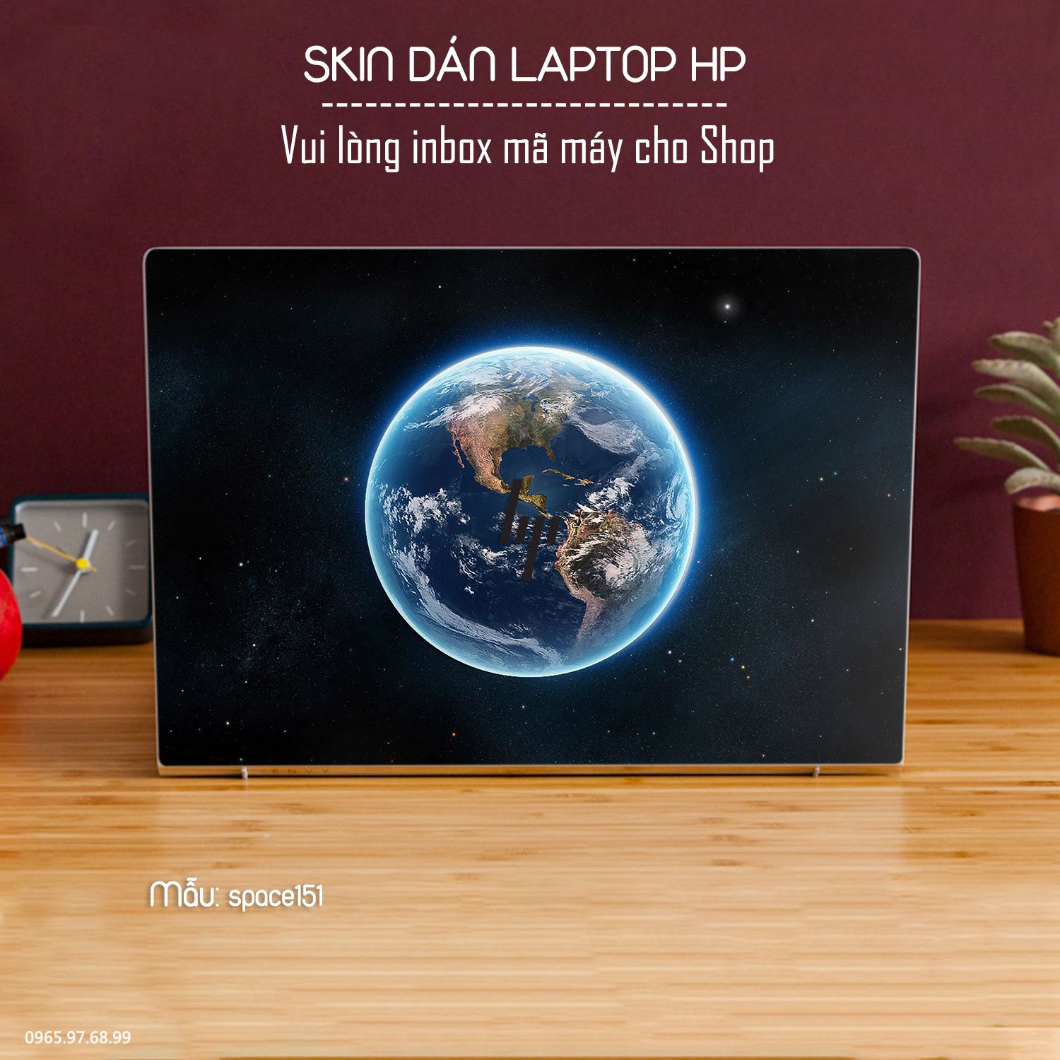 Decal Skin dán Laptop HP mẫu không gian (inbox mã máy cho shop)
