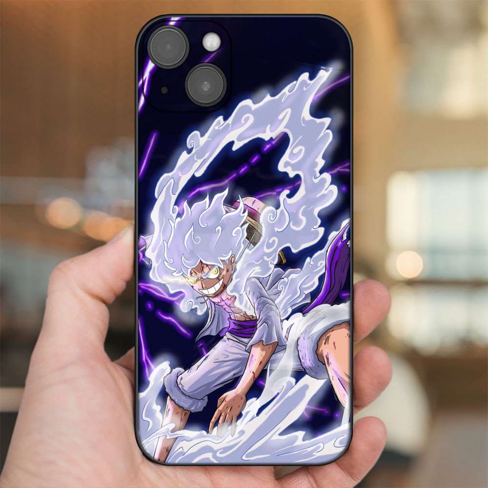 Ốp lưng iPhone 14 Plus dẻo đen cạnh vuông in hình Luffy One Piece