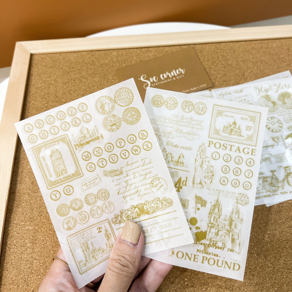 [HCM]Sticker ánh kim in mực tự cắt dán