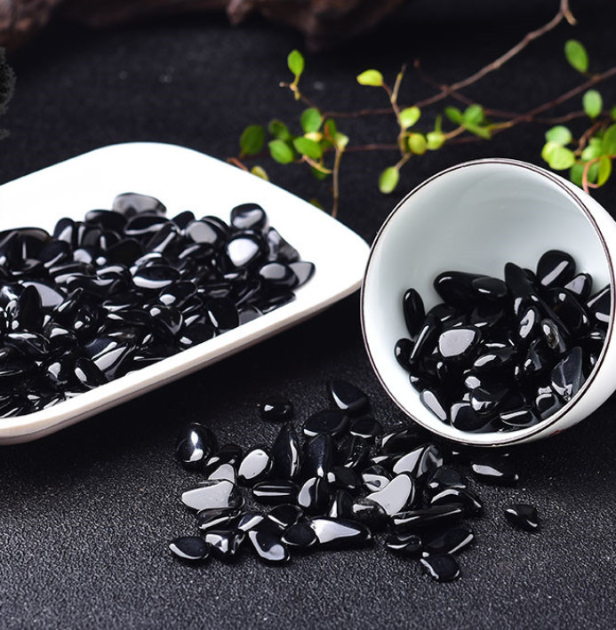 Đá thạch anh đen tự nhiên 100% đá thanh tẩy vụn đá phong thủy trang trí, Vụn đá trang trí nhà cửa, văn phòng, bể cá, Đá thanh tẩy bài tarot