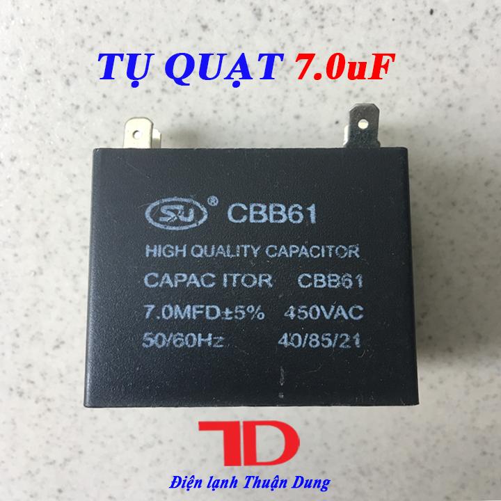 Tụ Quạt 7.0uF, Tụ điện dùng cho quạt máy điều hòa - Điện Lạnh Thuận Dung
