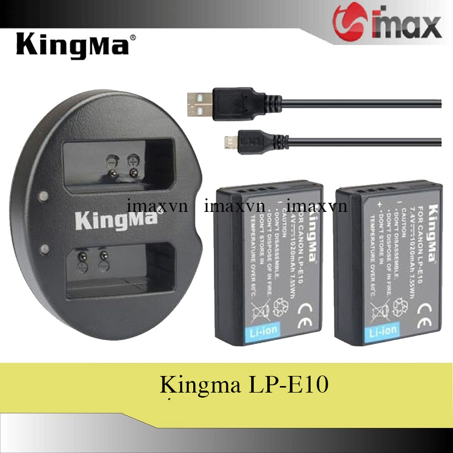 Bộ 02 pin & 01 sạc máy ảnh kingma lp-e10