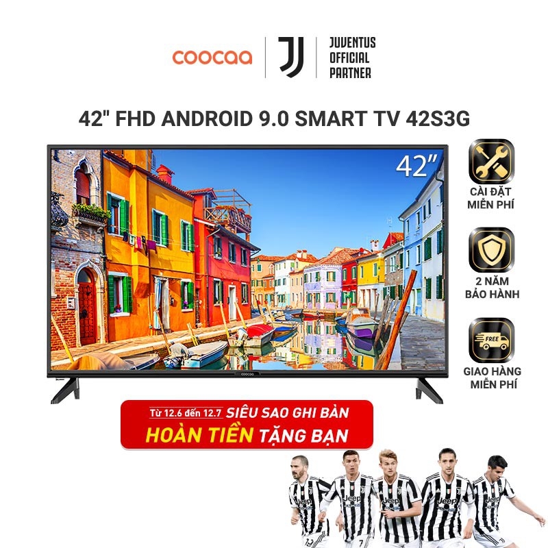 [HCM]Smart Tivi Full HD Coocaa 42 inch - Android 9.0 - Model 42S3G - Miễn phí lắp đặt