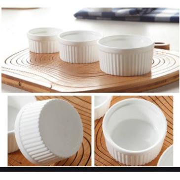 Khuôn sứ Ramekin Tròn Sọc Làm Bánh 7cm