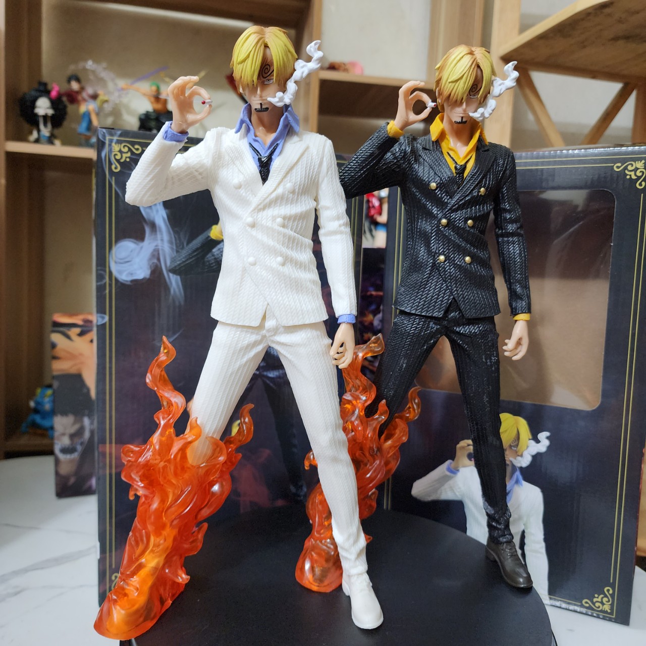 (Mô hình One Piece) Vinsmoke Sanji chân lửa mặc vest dáng đứng cực ngầu (33cm)