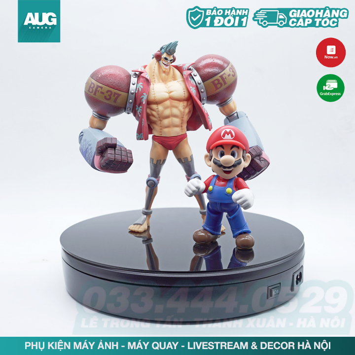 ĐẾ XOAY, BÀN XOAY SẢN PHẨM 23CM - CHỊU LỰC 10KG - HỖ TRỢ ĐẮC LỰC CHO BÁN HÀNG ONLINE - AUG Camera Hà Nội