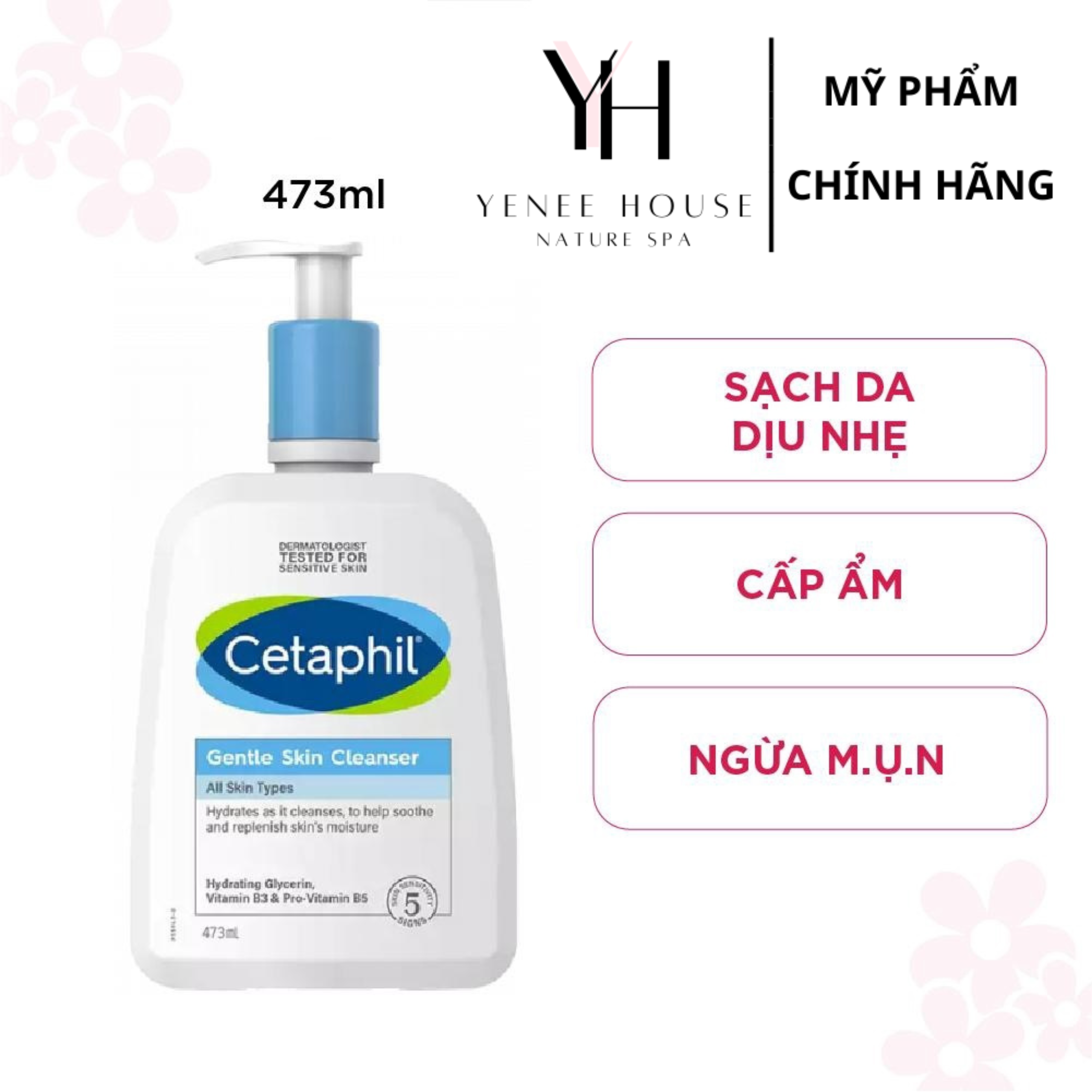 Cetaphil sữa rửa mặt gentle skin cleanser 473ml .